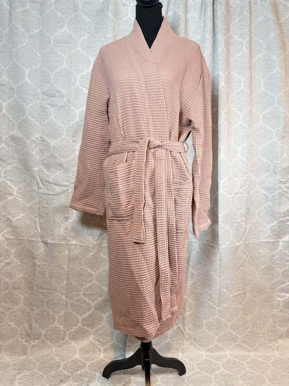 Quince Organic Turkish Waffle Bathrobe Dusty Rose